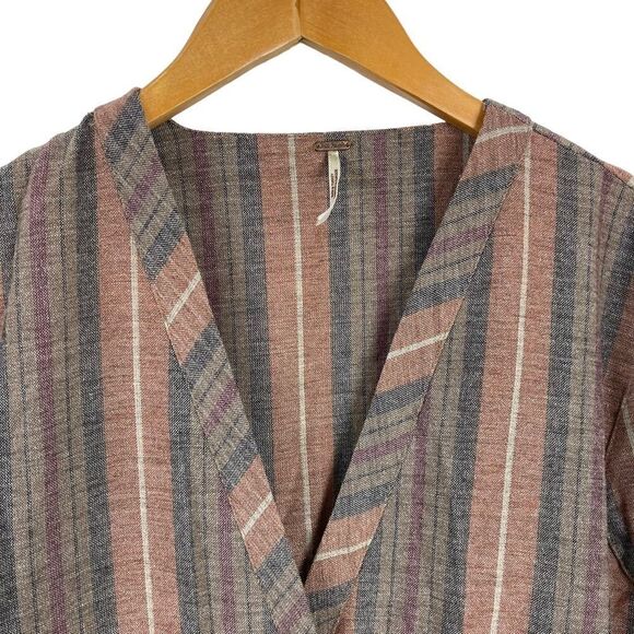 People Free Loveland Metallic Striped Jumpsuit Wool Blend Brown Bohemian Boho XS - Picture 7 of 15